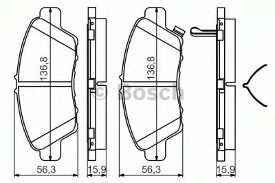 Set placute frana,frana disc HONDA CR-Z (ZF1) (2010 - 2016) BOSCH 0 986 494 562 foto