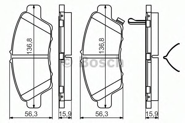 Set placute frana,frana disc HONDA CR-Z (ZF1) (2010 - 2016) BOSCH 0 986 494 562