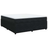 Cumpara ieftin Pat box spring cu saltea, negru, 180x200 cm, catifea