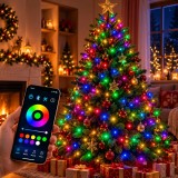 Instalatie luminoasa Smart RGB cu 100 LED-uri,control prin aplicatie si telecomanda,culori si efecte luminoase personalizabile,alimentare USB,lung