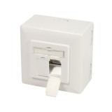 PRIZA RJ-45 aplicabila cu 2 iesiri LOGILINK pt. cablu FTP, Cat6A, RJ-45 (M) x 2, ecranat, plastic cu metal, pure white, 1 buc, &quot;NP0124&quot;