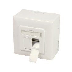 PRIZA RJ-45 aplicabila cu 2 iesiri LOGILINK pt. cablu FTP, Cat6A, RJ-45 (M) x 2, ecranat, plastic cu metal, pure white, 1 buc, &quot;NP0124&quot;