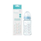 Korres Sticlă de Sticlă pentru Bebelusi Agali Anti-Colici cu Tetină din Silicon pentru 3+ luni Blue Albastru 230ml