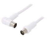 Cablu coaxial 2,5m cu soclu &icirc;n unghi 9,5mm și mufă 9,5mm