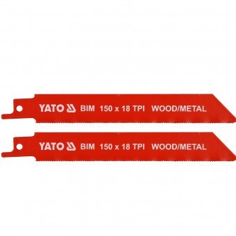 Set 2 panze pentru fierastrau sabie, Yato YT-33931, pentru lemn si metal, 150 mm, 18TPI, HCS foto
