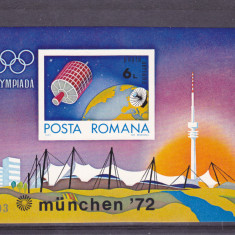 ROMANIA 1972 LP 799 OLIMPIADA MUNCHEN COLITA NEDANTELATA MNH