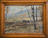 Tablou Kusovski - Taiatul lemnelor (pictura)