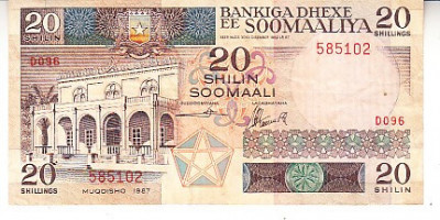 M1 - Bancnota foarte veche - Somalia - 20 shilin - 1987 foto
