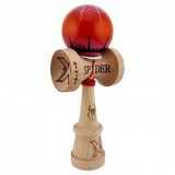 Kendama Originala ,Spider King, Super Sticky cu Cupe Mari KING SIZE V3, Gaura in Baza, Rulment Metalic,18 cm, Ata 62/65 cm, Rosu/Maro
