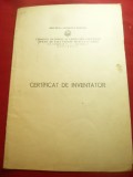 Certificat de Inventator 1971 RSR