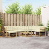 vidaXL Set de canapele de exterior cu pernă 9 pcs Alb și crem 3389776