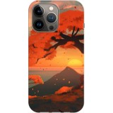 Husa compatibila cu Apple iPhone 14 Plus model Cherry Blossom, Silicon, TPU, Viceversa, Transparent, Carcasa