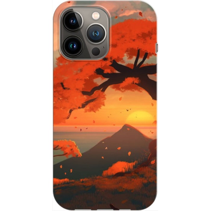 Husa compatibila cu Apple iPhone 14 Pro Max model Cherry Blossom, Silicon, TPU, Viceversa