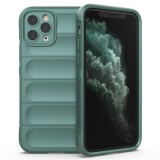 Husa pentru iphone 11 pro max, antisoc, margini cu striatii, design minimalist, green