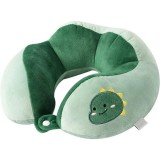 Pern&Auml; de c&Auml;l&Auml;torie pentru g&Atilde;&cent;t &Egrave;i cap, confort ergonomic, umplutur&Auml; moale din bumbac, model brodat dinozaur, 28x28x10 cm, verde