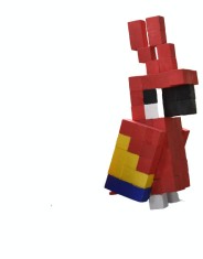 Figurina din lemn Papagal rosu - galben - albastru Minecraft foto
