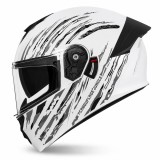 Casca Moto/Scuter Flip-Up FIXATO Viper, Viziera Dubla, Protectie UV, Modulabila, Alb Camo, Marime 57-59cm