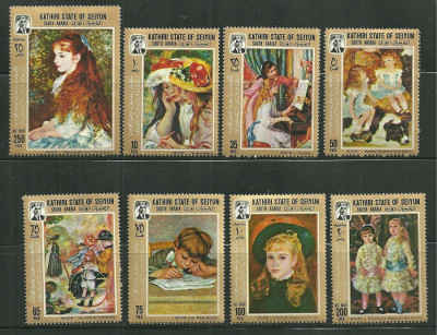 Kathiri State of Seiyun 1967 Paintings Auguste Renoir Mi.126-133 MNH S.719 foto