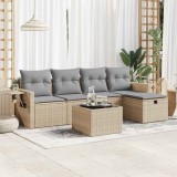 Cumpara ieftin Gossi set canapele de gradina cu perne, 6 piese, bej, poliratan
