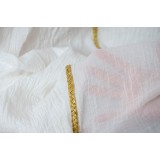 Perdea &ldquo;Timeless Grace&rdquo;, panza topita, 140 x 300 cm, alb, auriu