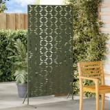 vidaXL Panou Gard Metalic Verde Oliv Mare Cu Model Panou Gard Metalic