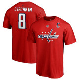 Washington Capitals tricou de bărbați red Alex Ovechkin Stack Logo Name &amp;amp; Number - S