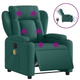 Cumpara ieftin Fotoliu electric de masaj rabatabil, verde inchis, textil
