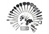 Set 40 ustensile de bucătărie, oțel/nailon, negru, Oem