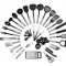 Set 40 ustensile de bucătărie, oțel/nailon, negru