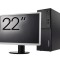 Pachet Second Hand Calculator LENOVO M710T Tower, Intel Core i3-6100 3.70GHz, 8GB DDR4, 256GB SSD, DVD-ROM + Monitor 22 Inch NewTechnology Media