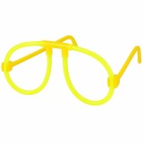 Cumpara ieftin Ochelari decorativi fluorescenti pentru petreceri si festivaluri, design rotund, accesorii luminoase din plastic, galben