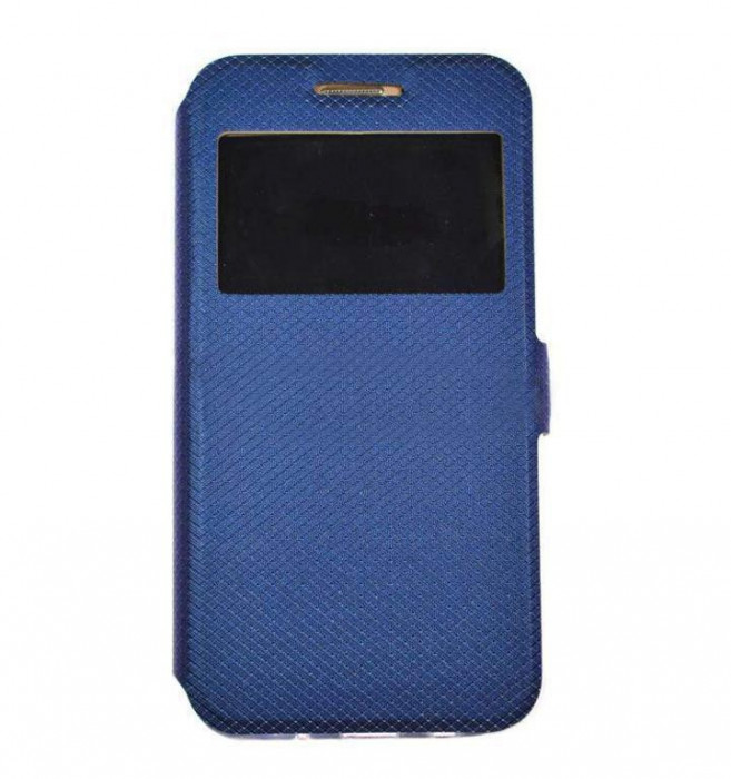 Husa Telefon Flip Book S-View Samsung Galaxy J8 2018 j810 A6+ A605 Fashion Dark Blue