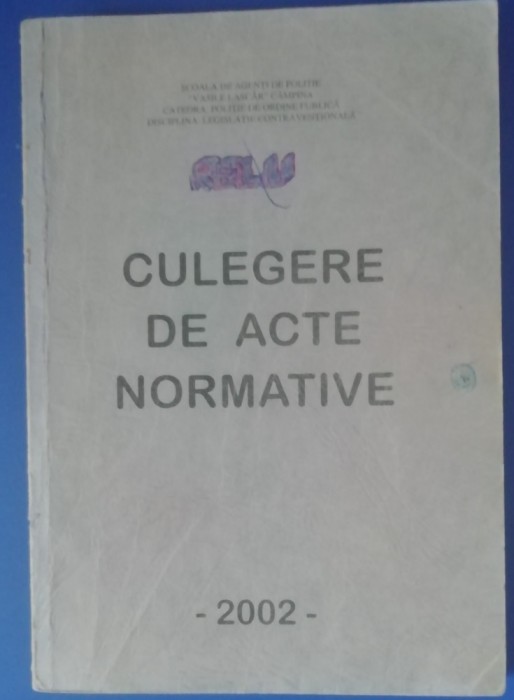 myh 35s - Culegere de acte normative - ed 2002