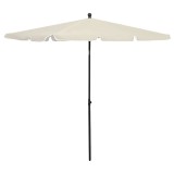 Umbrela de gradina cu stalp, nisipiu, 210x140 cm