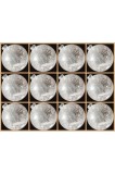 Set de bile de Crăciun, 12 bucăți - bile din sticlă argintie cu efect de mercur, 8 cm, mat, bile de Crăciun cu agățătoare pentru decorarea bradului de