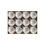 Set de bile de Crăciun, 12 bucăți - bile din sticlă argintie cu efect de mercur, 8 cm, mat, bile de Crăciun cu agățătoare pentru decorarea bradului de