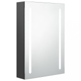 Cumpara ieftin Dulap de baie cu oglinda si LED, gri, 50x13x70 cm
