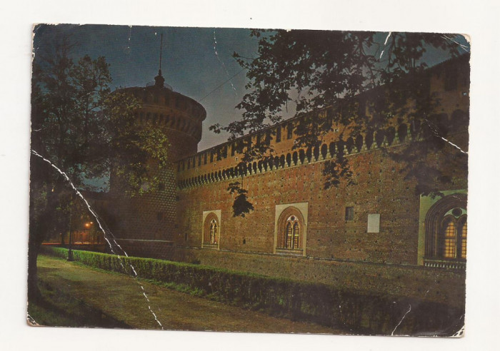 IT2 - Carte Postala - ITALIA - Milano, Castello Sforzesco, circulata 1976