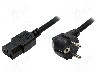 Cablu alimentare AC, 1.8m, 3 fire, culoare negru, CEE 7/7 (E/F) &amp;amp;#351;tecar in unghi, IEC C13 mama, LOGILINK - CP090 foto