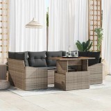 Cumpara ieftin Set de canapele pentru grădină 7 pcs Gri Rattan poli