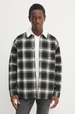 Tommy Jeans geaca barbati, culoarea negru, de tranzitie, DM0DM20241