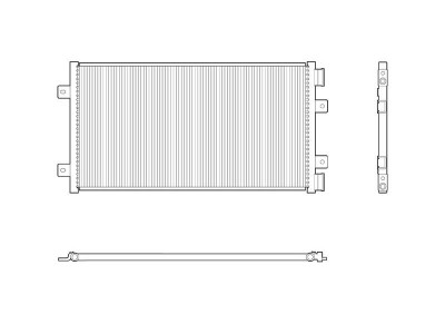 Condensator climatizare Fiat Punto, 01.2000-06.2003, motor 1.2, 44kw/59 kw benzina, full aluminiu brazat, 600 (555)x305x16 mm, fara filtru uscator foto