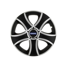Set 4 Capace Roti 15 inchi (R15) Bis Gri-Negru, Compatibile Cu Volvo