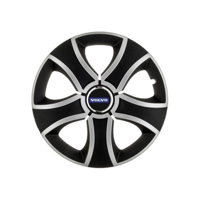 Set 4 Capace Roti 16 inchi (R16) Bis Gri-Negru, Compatibile Cu Volvo