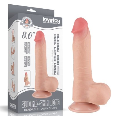 DILDO 8&amp;#039;&amp;#039; SLIDING SKIN DUAL LAYER DONG FLESH (20cm) foto