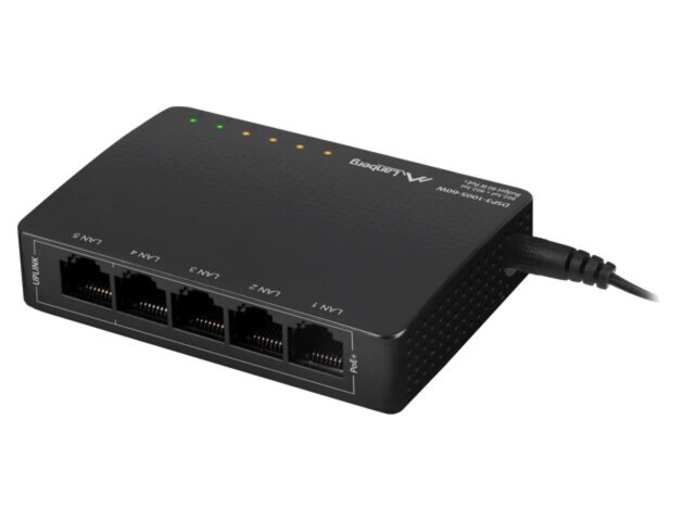 Switch Ethernet LANBERG RJ45 x5 10Gbps negru DSP3-1005-60W