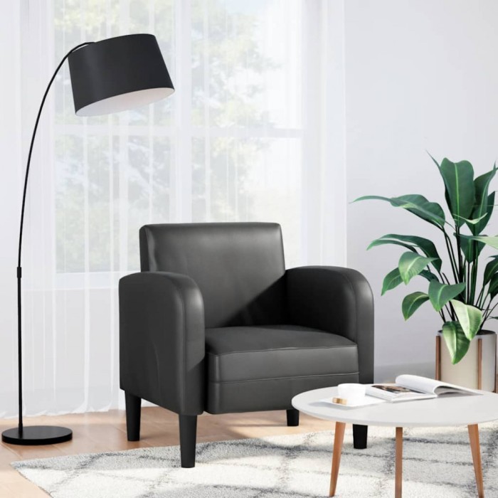 vidaXL Canapea scaun cu cotiere negru 54 cm piele artificială 4100529