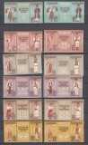 ROMANIA 1958 LP 462 a LP 462 d COSTUME NATIONALE TRIPTIC CU VINIETA SERII MNH, Nestampilat