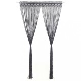 Perdea macrame, antracit, 140 x 240 cm, bumbac GartenMobel Dekor, vidaXL