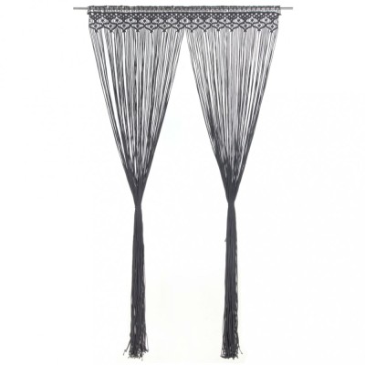 Gossi perdea macrame, antracit, 140 x 240 cm, bumbac foto
